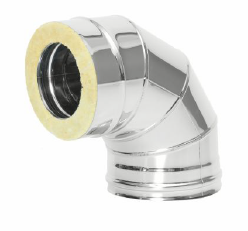 Сэндвич-колено 90 гр. d = 115/200 мм (Н+Н) ТИС (0,8 ММ) (430 СТАНДАРТ)