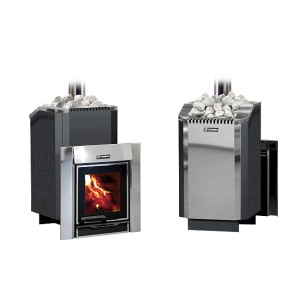 Печь-каменка ЕРМАК ПРЕМИУМ 30 СТАЛЬ 8мм дверца ПАНОРАМА (22 - 34 м.куб)