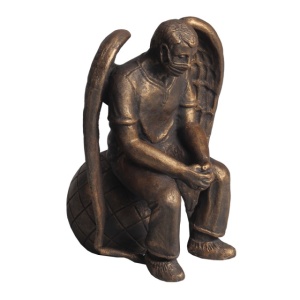 Статуэтка ХДИ-1.023  УСТАВШИЙ АНГЕЛ патина (ГБ: 90 х 95 х 110 мм) ЛИТКОМ