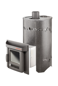 Печь-каменка МИНИ ПФ в кожухе СТАНДАРТ дверца со стеклом (18 м.куб)