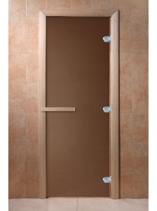 Дверь стеклянная  ТЕПЛАЯ НОЧЬ БРОНЗА МАТОВАЯ 700 х 1800 мм 3 петли, стекло 8 мм, кор. ОСИНА,маг. DW