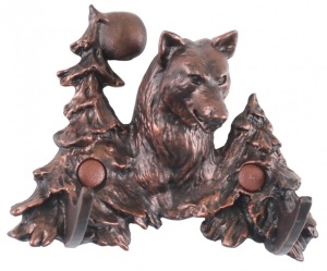 Крючок ХДИ-12.039  СЕРЫЙ ВОЛК патина (ГР: 128 х 100 х 48 мм) ЛИТКОМ