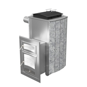 Печь-каменка нержавеющая ЧАРОДЕЙКА М дверца со стеклом ТАЛЬКОХЛОРИТ (10 - 20 м.куб)