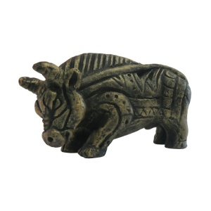 Статуэтка ХДИ-2.040  СТИЛИЗОВАННЫЙ БЫК патина (ГБ: 75 х 25 х 43 мм) ЛИТКОМ