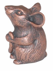 Статуэтка ХДИ-2.038  МЫШКА-НОРУШКА патина (ГБ: 28 х 30 х 40 мм) ЛИТКОМ