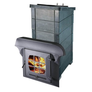 Печь-каменка чугунная КАЛИТА ЭКСТРИМ нержав тоннель и чугунная дверца ПАНОРАМА Т/ХЛ (18 - 34 м.куб)