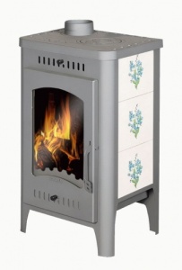 Печь-камин БАВАРИЯ ОПТИМА с чугунной плитой  НЕЗАБУДКА (РК049Н)