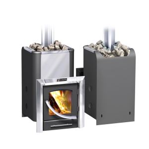 Печь-каменка ЕРМАК ЭЛИТ 16ПС дверца ПАНОРАМА (8 - 18 м.куб)