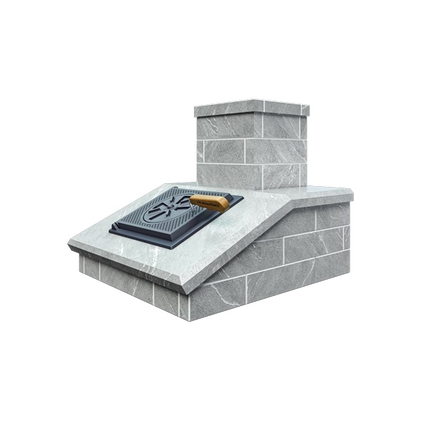 Облицовка на трубу для печей ГРОМ 50  КЛАССИКА/ПРЕЗИДЕНТ КИРПИЧ ТАЛЬКОМАГНЕЗИТ  (1 ярус) под шибер